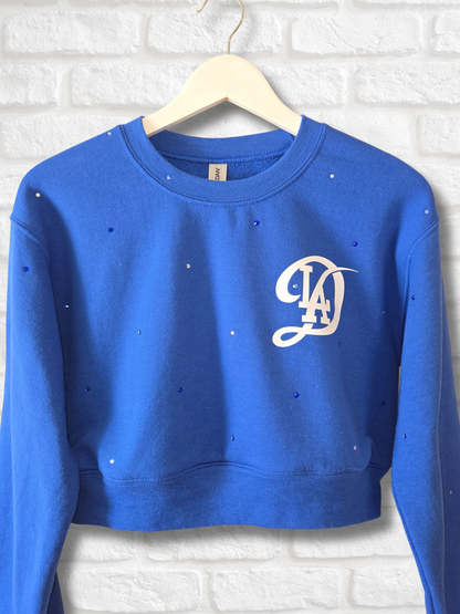 Los Angeles Dodgers Crop Sweatshirt - Small