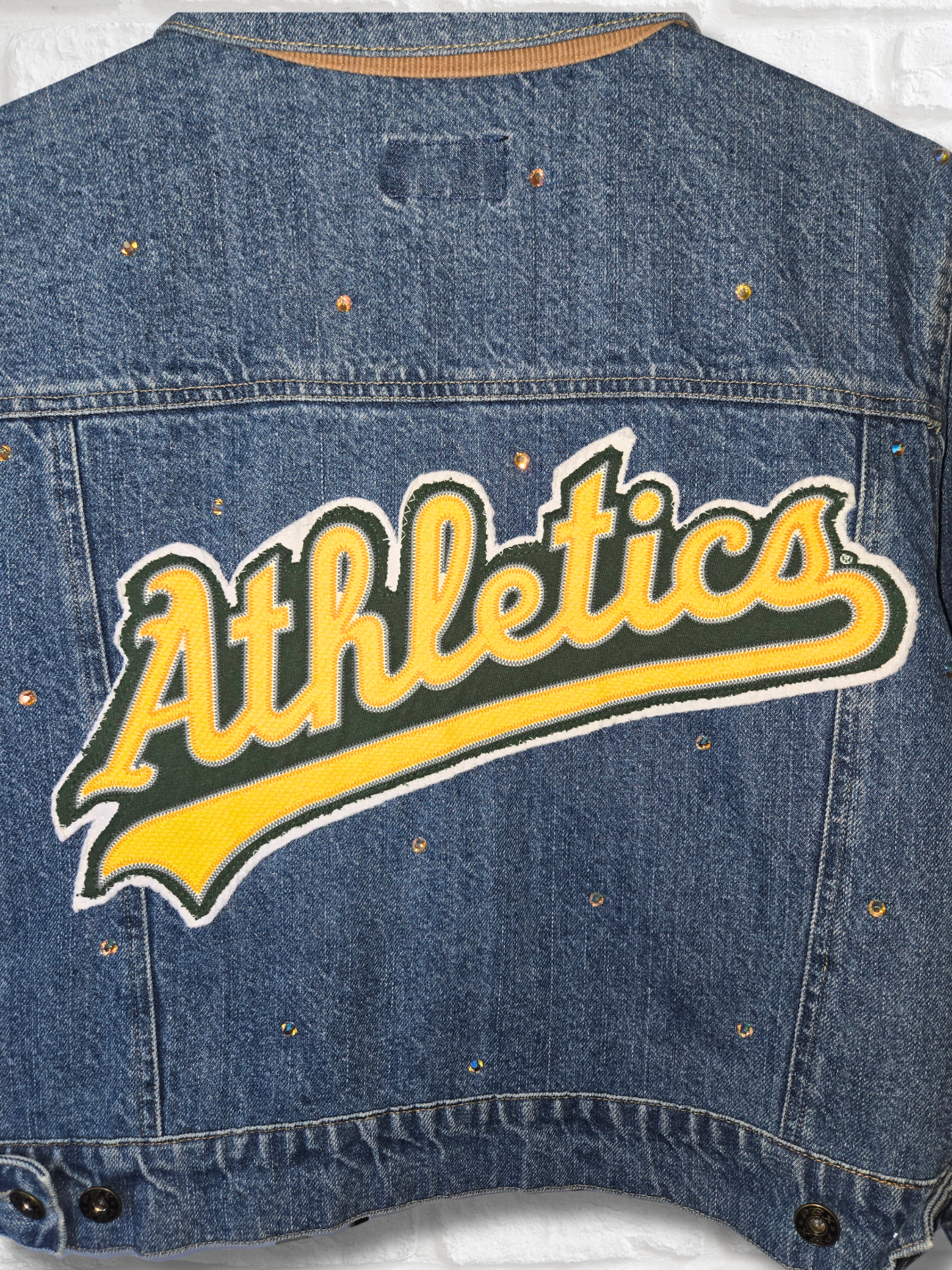 Vegas Athletics Crop Denim Jacket- Small/Medium