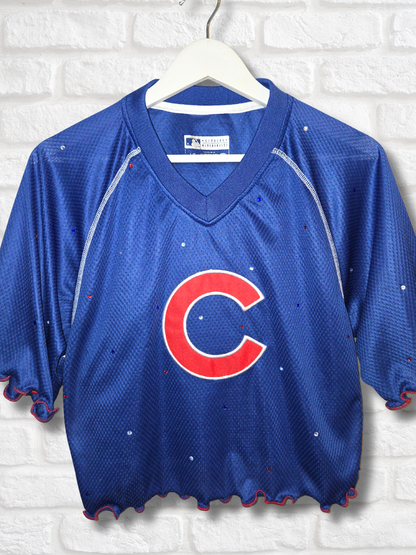 Chicago Cubs Ruffle Crop Top - Large