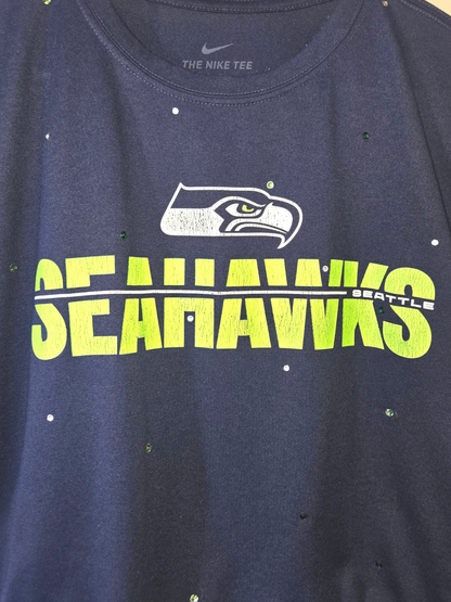 Seattle Seahawks Ruffle Crop Top - Medium