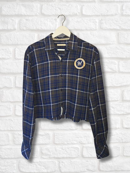 Milwaukee Brewers Crop Flannel- Large