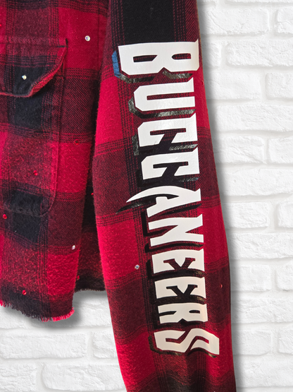 Tampa Bay Buccaneers Crop Rhinestone Flannel