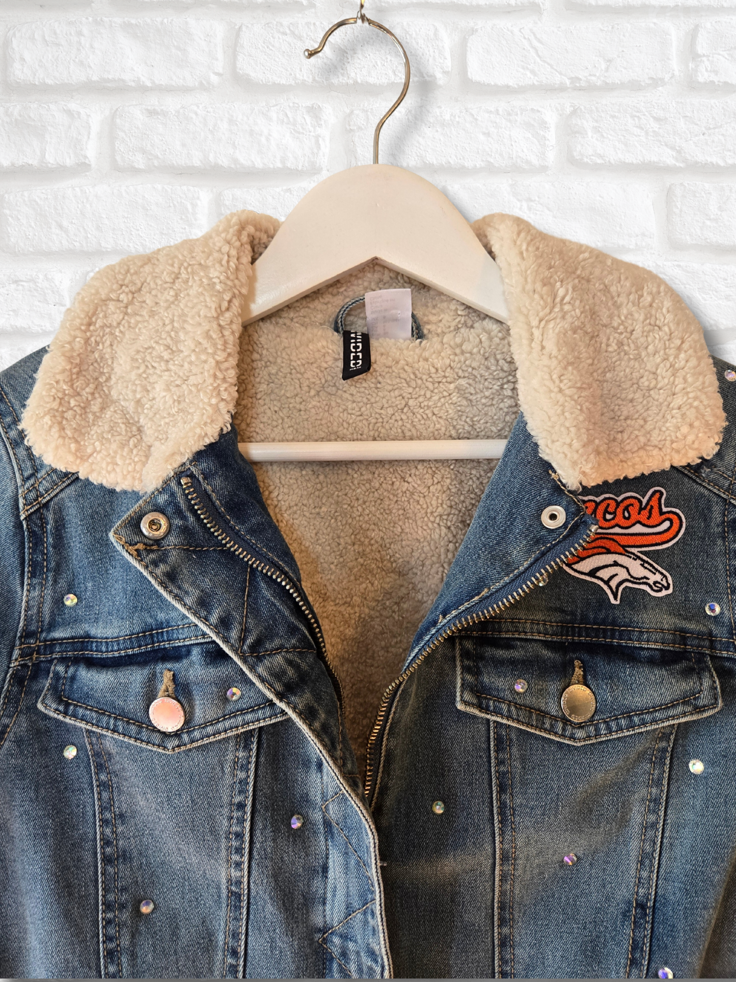 Denver Broncos Sherpa Lined Denim Jacket