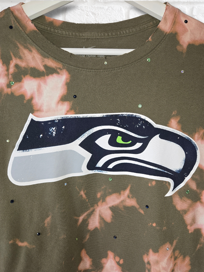 Seattle Seahawks Long Sleeve Crop Top