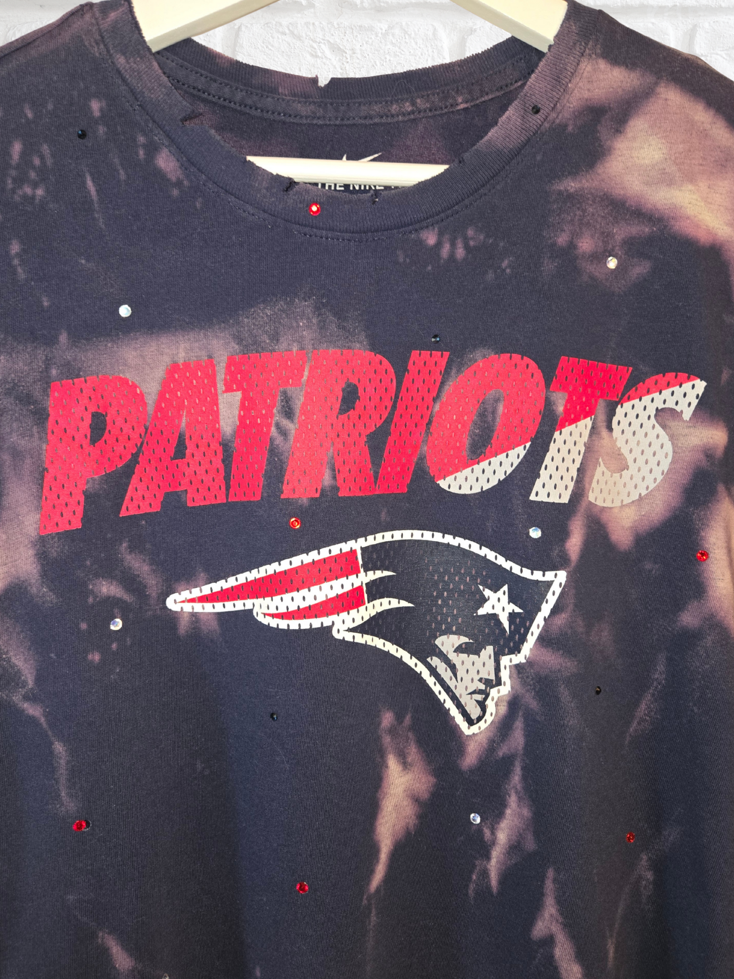 New England Patriots Long Sleeve Crop Top