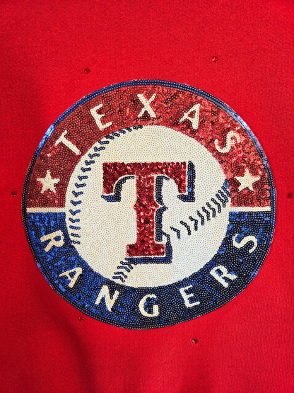 Texas Rangers Crop Zip-Up Sweatshirt
