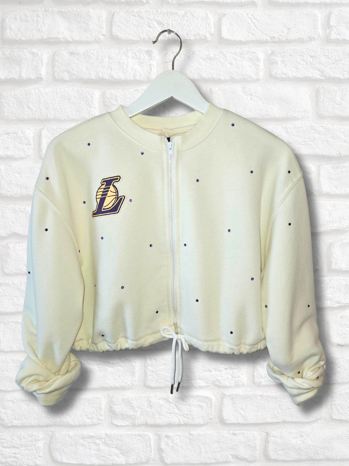 Los Angeles Lakers Crop Zip-Up Sweatshirt - S/M