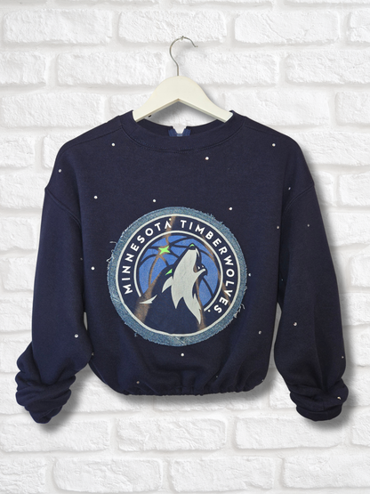 Minnesota Timberwolves Crop Zip-Up Sweatshirt - Medium/Large