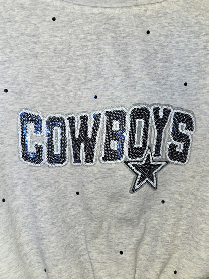 Dallas Cowboys Crop Zip-Up Sweatshirt- Medium