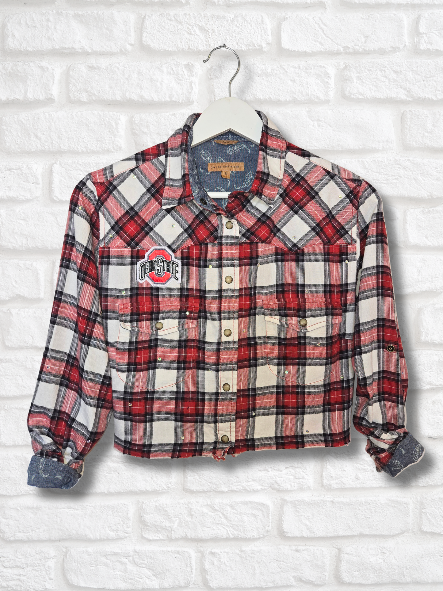 Ohio State Buckeyes Crop Flannel- Small