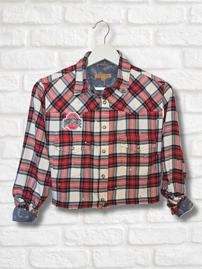 Ohio State Buckeyes Crop Flannel- Small