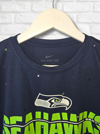 Seattle Seahawks Ruffle Crop Top - Medium