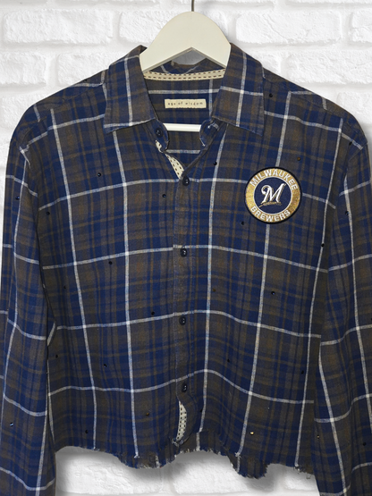 Milwaukee Brewers Crop Flannel- Large