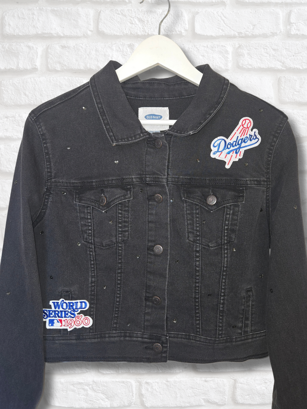 Los Angeles Dodgers Crop Denim Jacket- M/L