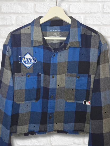 Tampa Bay Rays Rhinestone Crop Flannel - Large