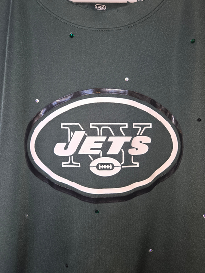 New York Jets Ruffle Crop Top - Large