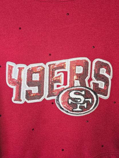 San Francisco 49ers Crop Zip-Up Sweatshirt