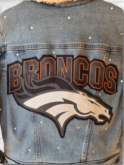 Denver Broncos Sherpa Lined Denim Jacket