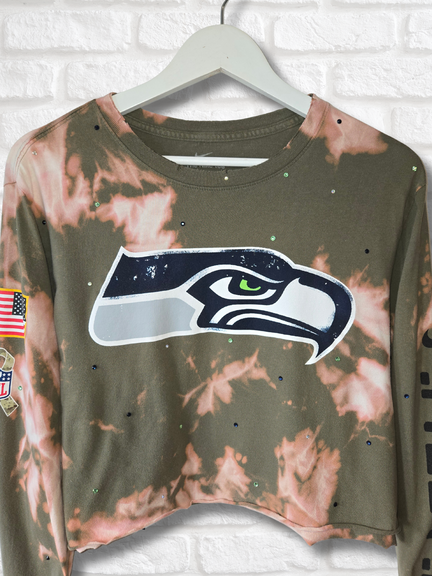 Seattle Seahawks Long Sleeve Crop Top