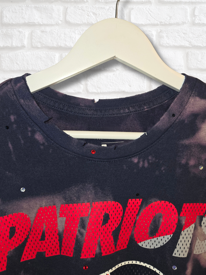 New England Patriots Long Sleeve Crop Top