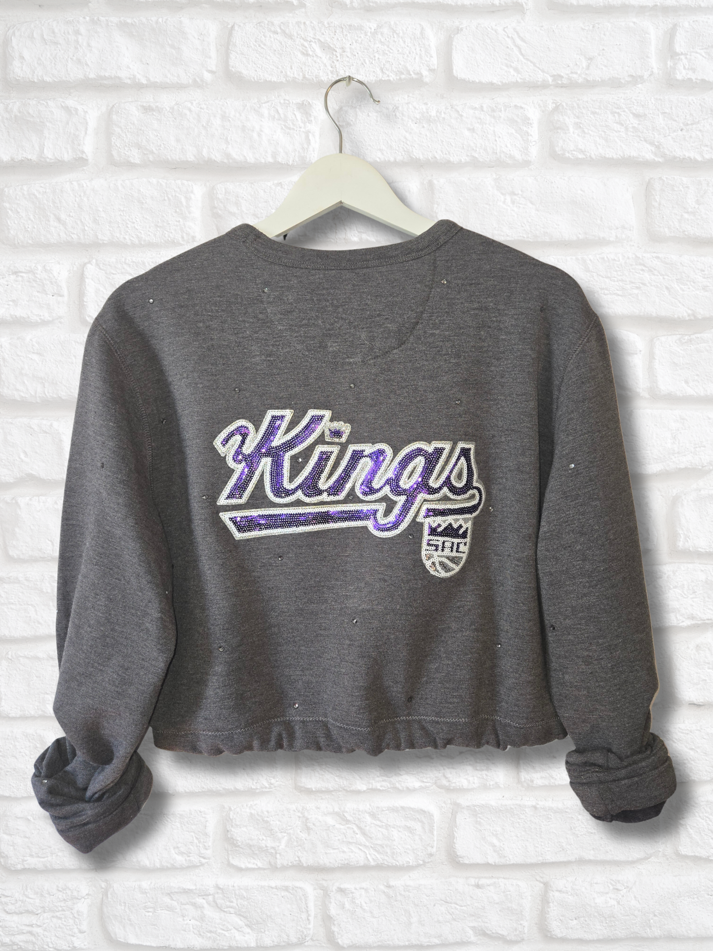 Sacramento Kings Crop Zip-Up Sweatshirt