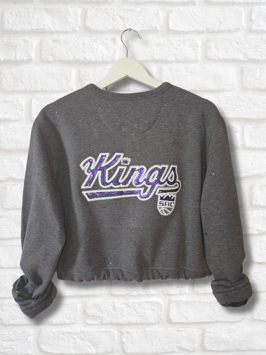 Sacramento Kings Crop Zip-Up Sweatshirt