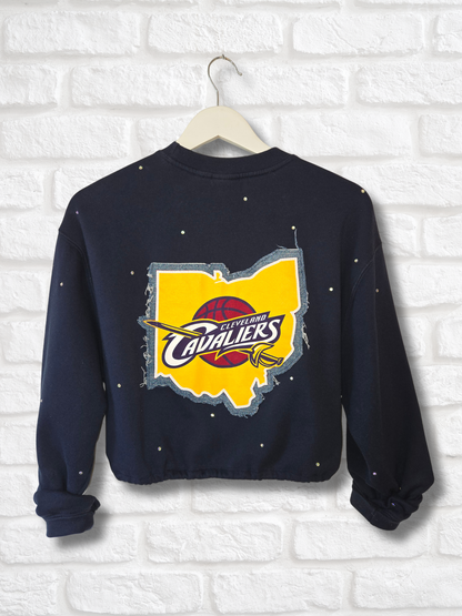 Cleveland Cavaliers Crop Zip-Up Sweatshirt - Small