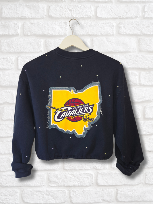 Cleveland Cavaliers Crop Zip-Up Sweatshirt - Small
