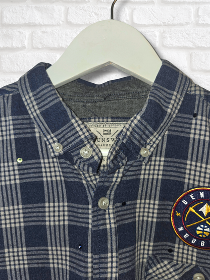 Denver Nuggets Rhinestone Crop Flannel - Medium