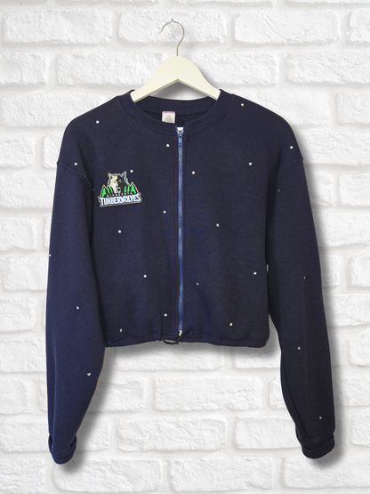 Minnesota Timberwolves Crop Zip-Up Sweatshirt - Medium/Large