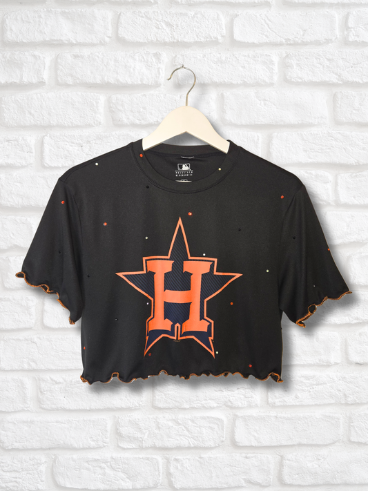 Houston Astros Ruffle Crop Top - Small