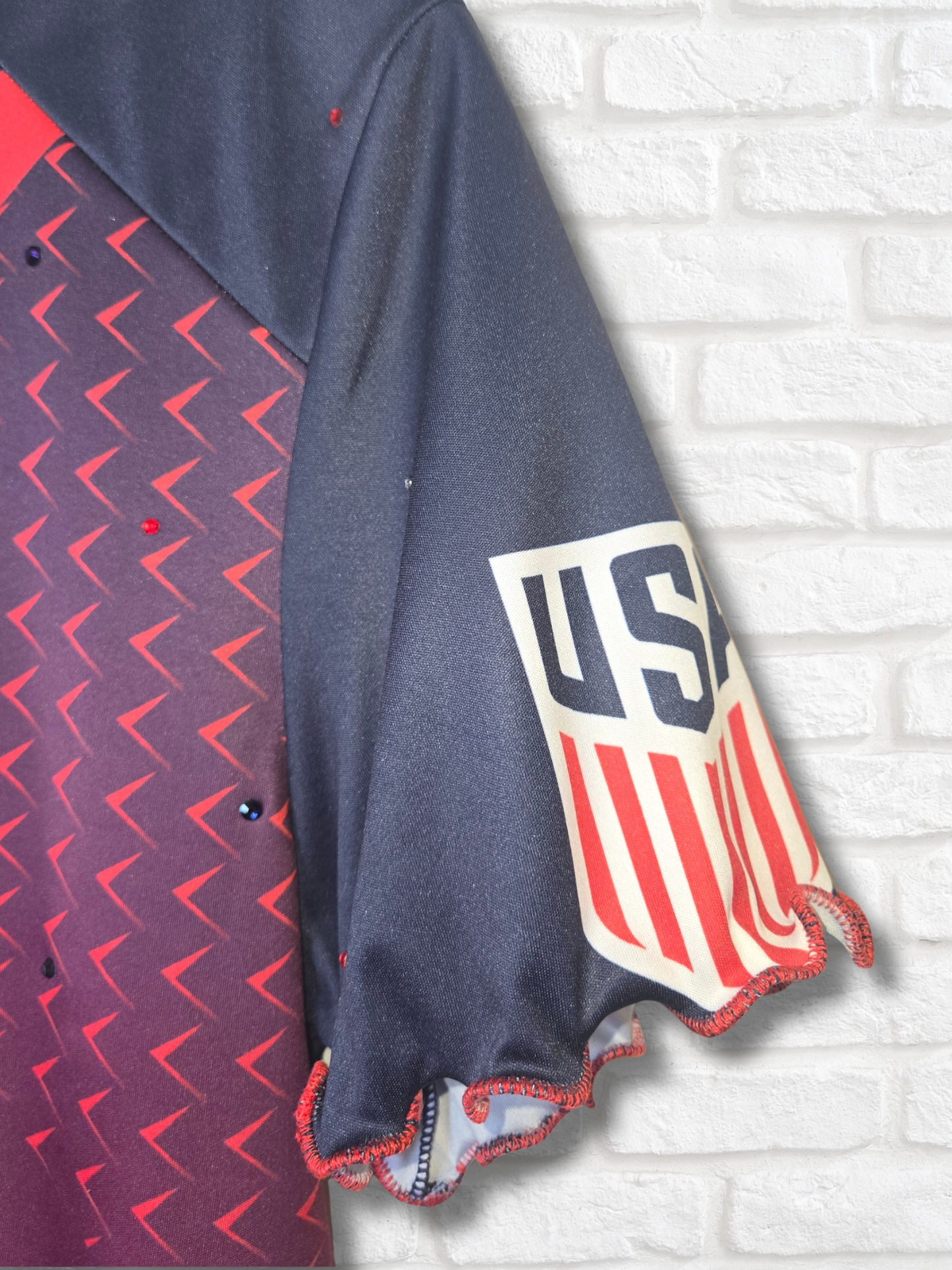 Team USA Ruffle Crop Top- Small