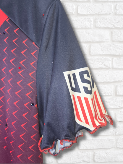 Team USA Ruffle Crop Top- Small