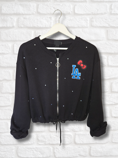 Dodgers HK Crop Zip-Up Sweatshirt
