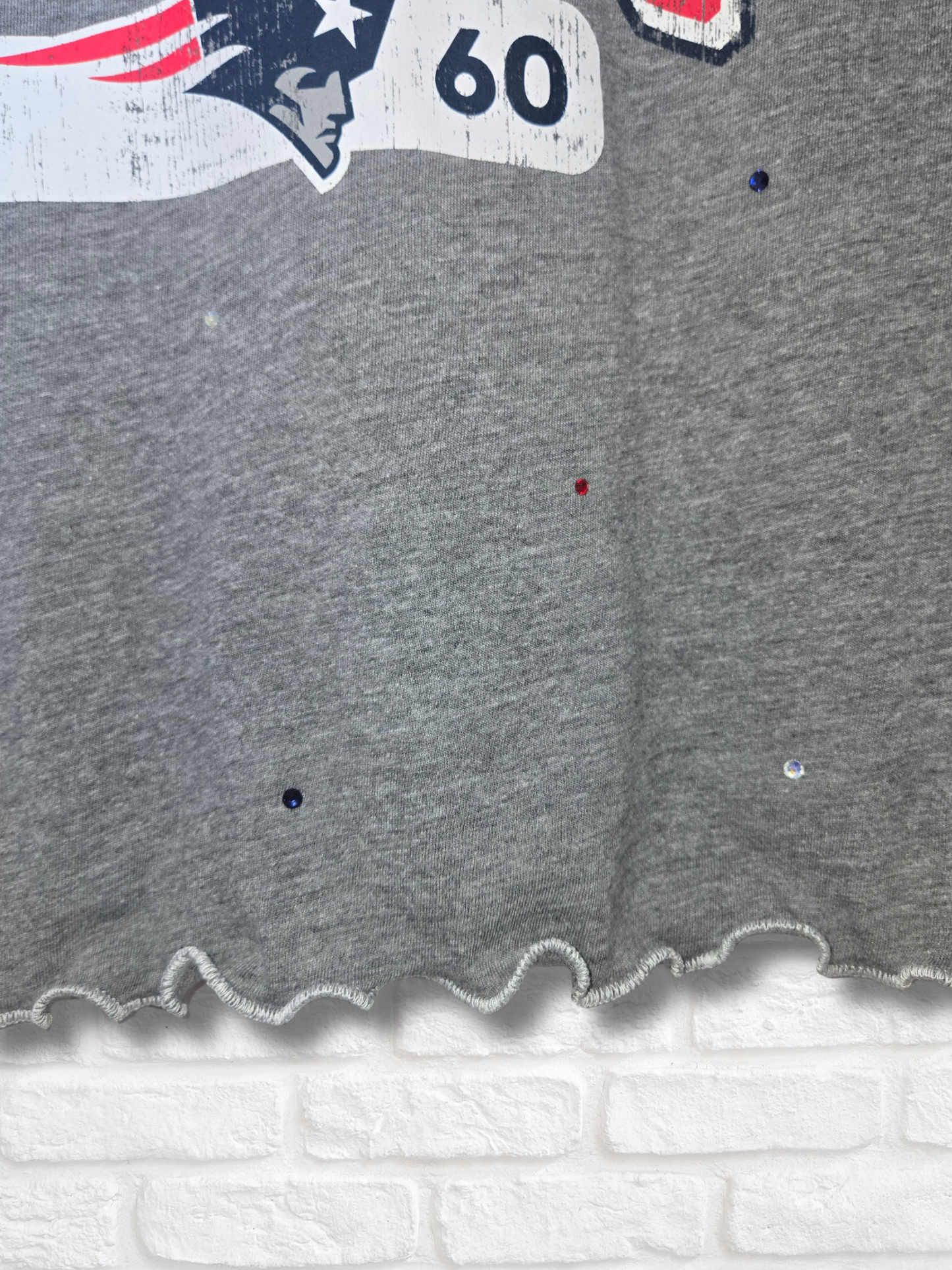 New England Patriots Ruffle Crop Top - XL