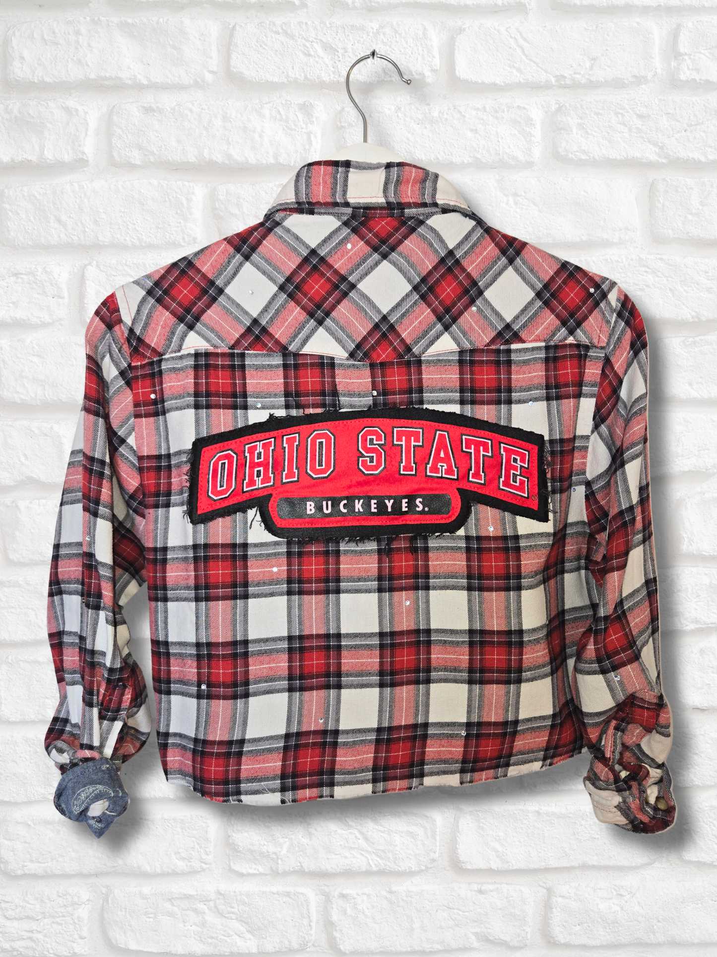 Ohio State Buckeyes Crop Flannel- Small