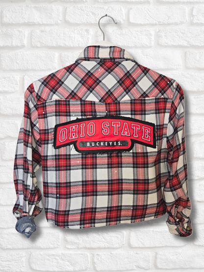 Ohio State Buckeyes Crop Flannel- Small