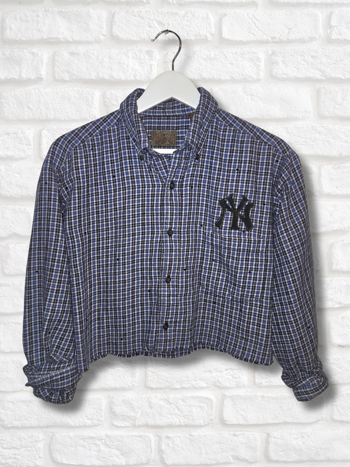 New York Yankees Crop Flannel- Medium