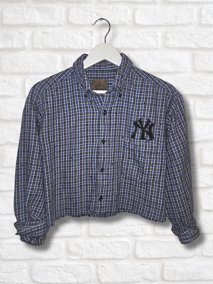 New York Yankees Crop Flannel- Medium