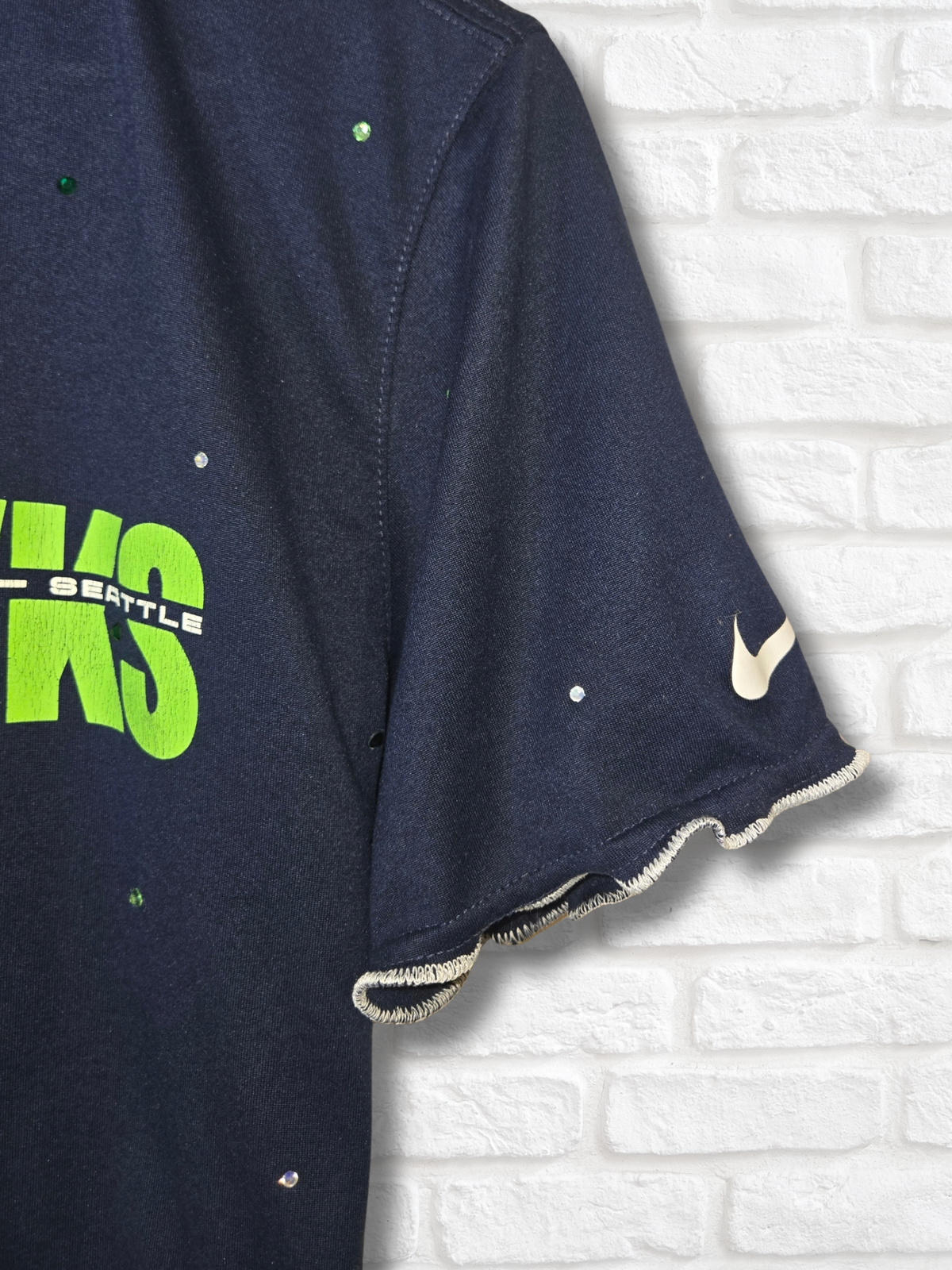 Seattle Seahawks Ruffle Crop Top - Medium