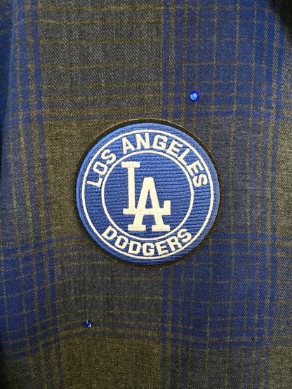 Los Angeles Dodgers Rhinestone Crop Flannel - XL