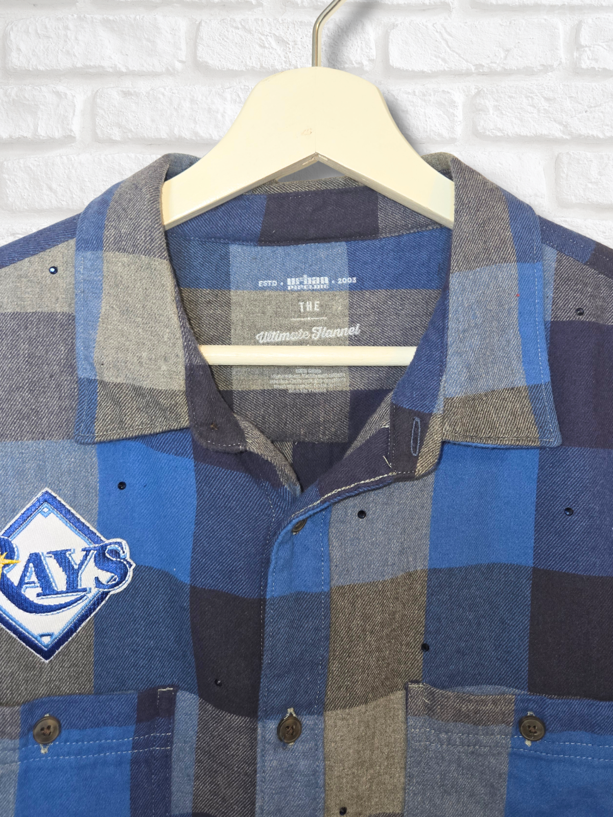 Tampa Bay Rays Rhinestone Crop Flannel - Large