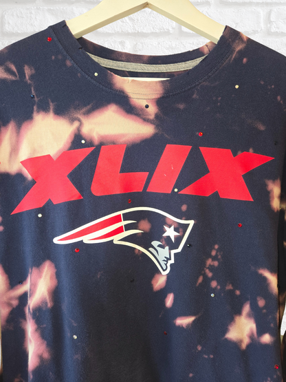 New England Patriots Long Sleeve Crop Top
