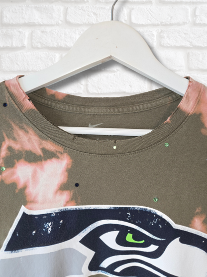 Seattle Seahawks Long Sleeve Crop Top