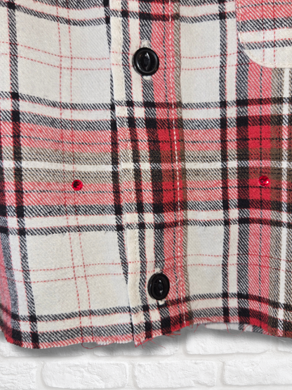 San Francisco 49ers Rhinestone Crop Flannel