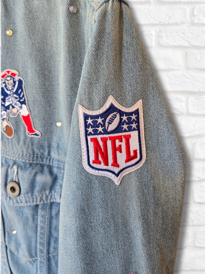 New England Patriots Oversized Denim Jacket