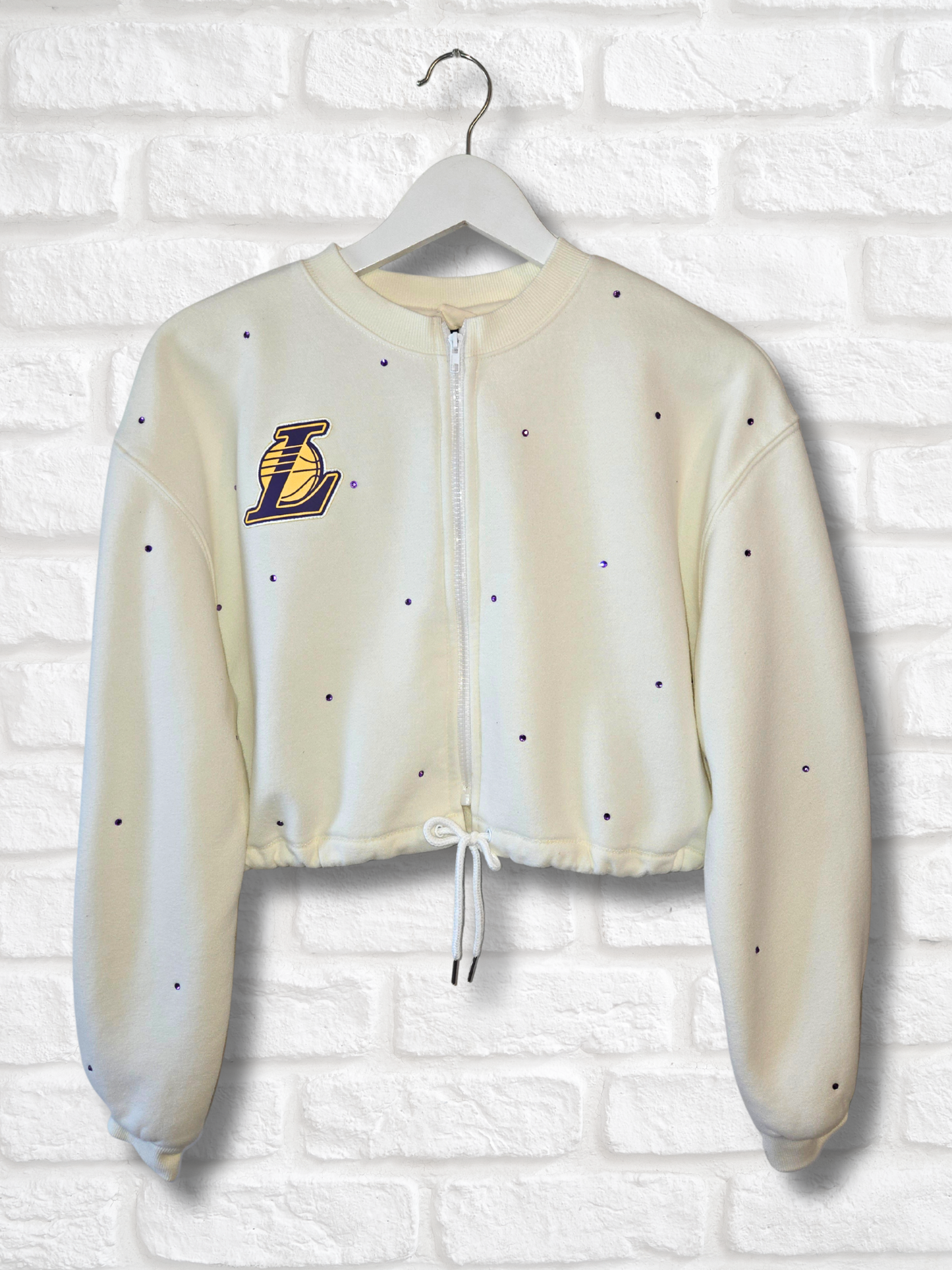 Los Angeles Lakers Crop Zip-Up Sweatshirt - S/M