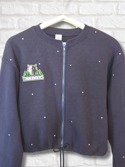 Minnesota Timberwolves Crop Zip-Up Sweatshirt - Medium/Large
