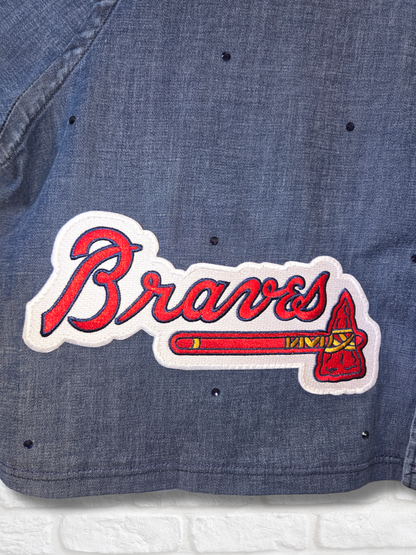 Atlanta Braves Crop Button-up - Large