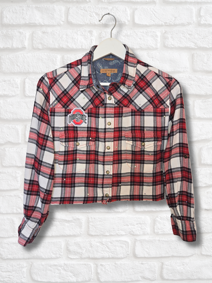 Ohio State Buckeyes Crop Flannel- Small